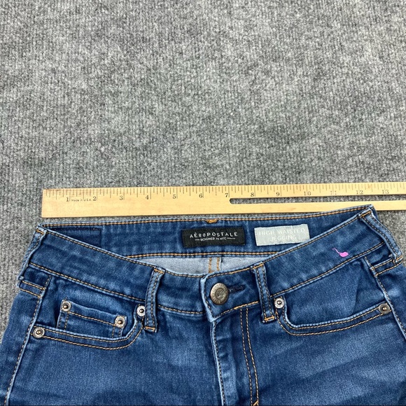 AEROPOSTALE high-waisted jeggings- size 0 dark wash - Picture 8 of 10